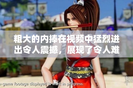 粗大的内捧在视频中猛烈进出令人震撼，展现了令人难以忘怀的画面