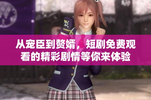 从宠臣到赘婿，短剧免费观看的精彩剧情等你来体验