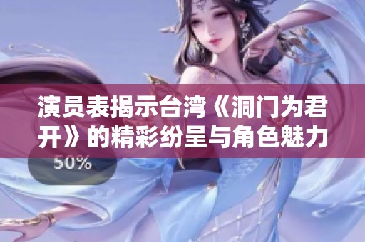 演员表揭示台湾《洞门为君开》的精彩纷呈与角色魅力