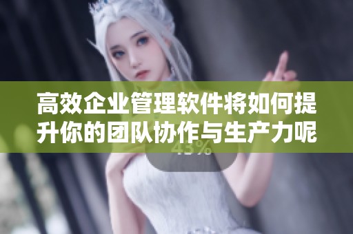 高效企业管理软件将如何提升你的团队协作与生产力呢