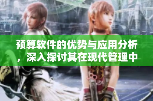 预算软件的优势与应用分析，深入探讨其在现代管理中的重要性