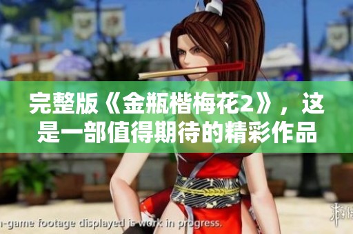完整版《金瓶楷梅花2》，这是一部值得期待的精彩作品