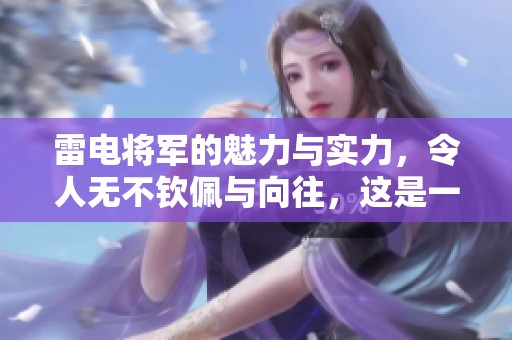雷电将军的魅力与实力，令人无不钦佩与向往，这是一位传奇角色