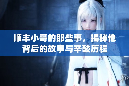 顺丰小哥的那些事，揭秘他背后的故事与辛酸历程