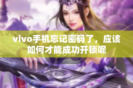 vivo手机忘记密码了，应该如何才能成功开锁呢
