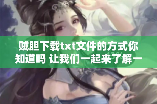贼胆下载txt文件的方式你知道吗 让我们一起来了解一下吧