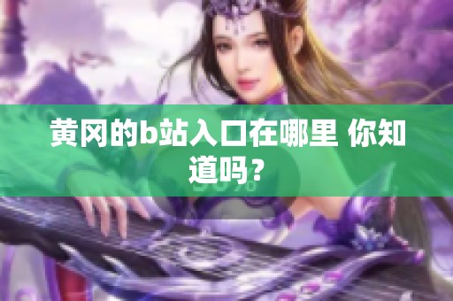黄冈的b站入口在哪里 你知道吗？