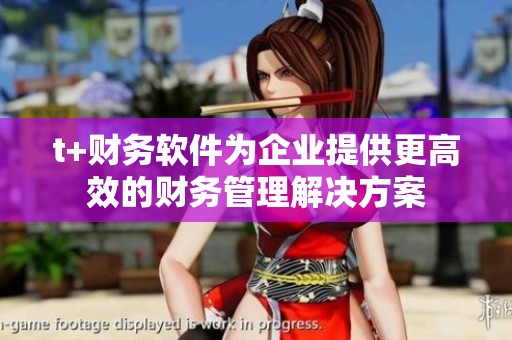 t+财务软件为企业提供更高效的财务管理解决方案