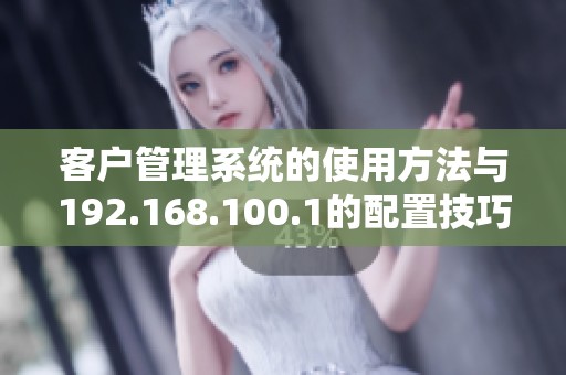 客户管理系统的使用方法与192.168.100.1的配置技巧解析