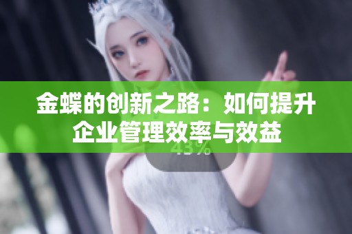 金蝶的创新之路：如何提升企业管理效率与效益