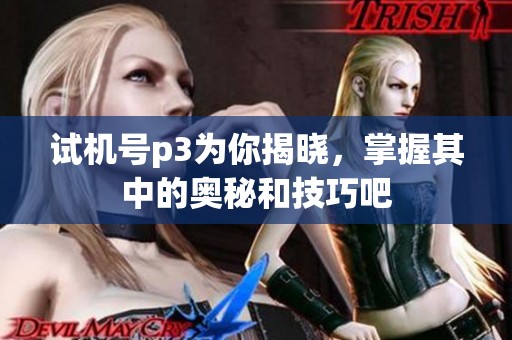 ***p3为你揭晓，掌握其中的奥秘和技巧吧