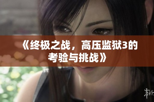 《终极之战，高压监狱3的考验与挑战》