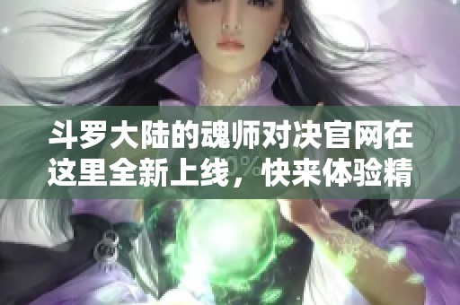 斗罗大陆的魂师对决官网在这里全新上线，快来体验精彩内容吧！
