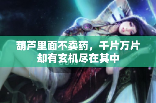 葫芦里面不卖药，千片万片却有玄机尽在其中