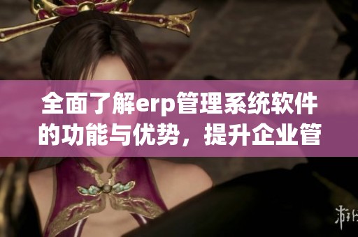 全面了解erp管理系统软件的功能与优势，提升企业管理效率的最佳选择