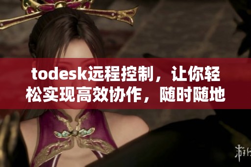 todesk远程控制，让你轻松实现高效协作，随时随地远程办公！