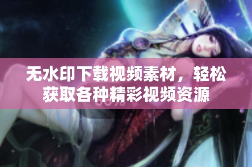 无水印下载视频素材，轻松获取各种精彩视频资源