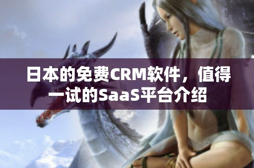 日本的免费CRM软件，值得一试的SaaS平台介绍