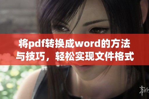 将pdf转换成word的方法与技巧，轻松实现文件格式的转换需求