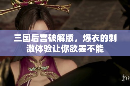 三国后宫破解版，爆衣的刺激体验让你欲罢不能