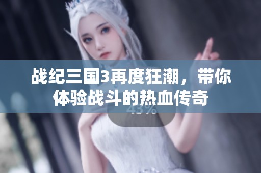 战纪三国3再度狂潮，带你体验战斗的热血传奇