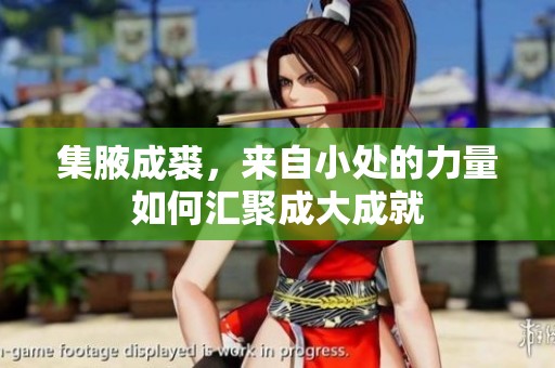 集腋成裘，来自小处的力量如何汇聚成大成就