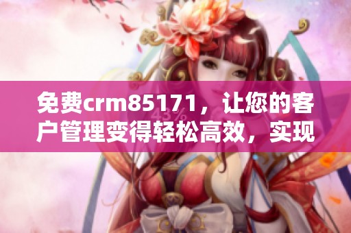 免费crm85171，让您的客户管理变得轻松高效，实现业务快速增长