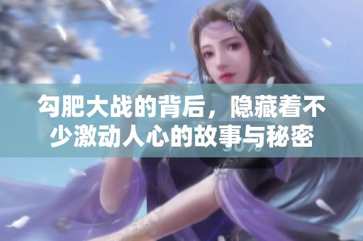 勾肥大战的背后，隐藏着不少激动人心的故事与秘密
