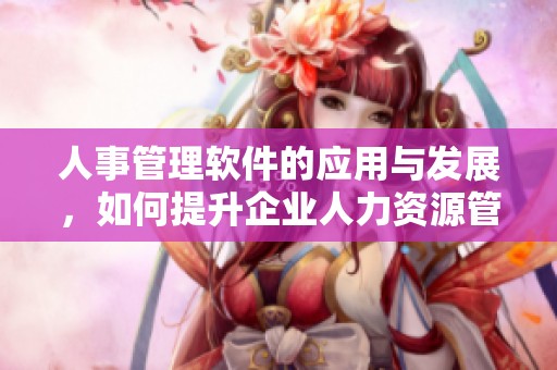 人事管理软件的应用与发展，如何提升企业人力资源管理效率