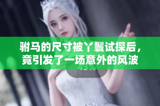 驸马的尺寸被丫鬟试探后，竟引发了一场意外的风波