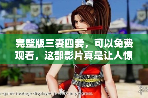 完整版三妻四妾，可以免费观看，这部影片真是让人惊叹不已