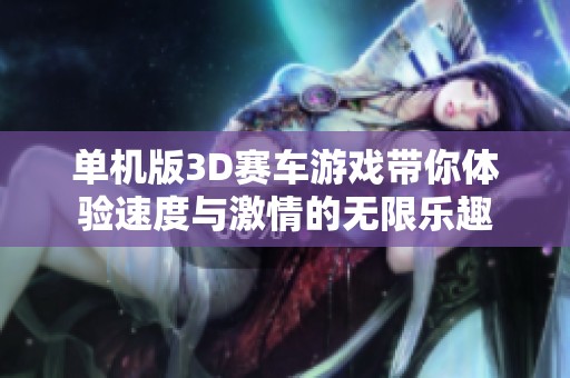 单机版3D赛车游戏带你体验速度与激情的无限乐趣