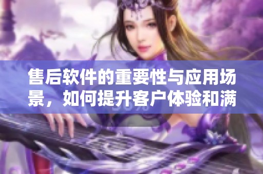 售后软件的重要性与应用场景，如何提升客户体验和满意度