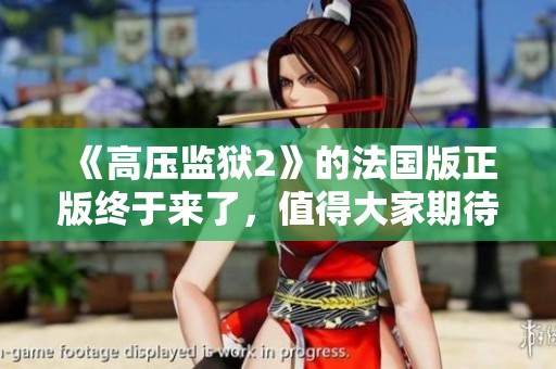 《高压监狱2》的法国版正版终于来了，值得大家期待的精彩内容！