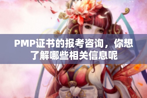 PMP证书的报考咨询，你想了解哪些相关信息呢