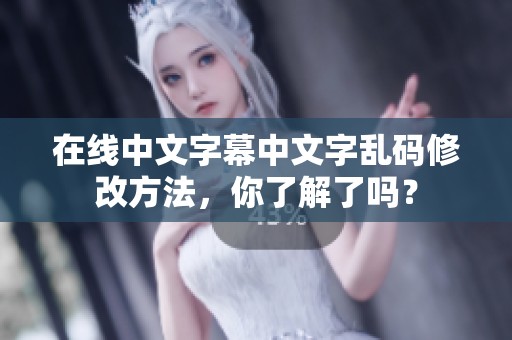 在线中文字幕中文字乱码修改方法，你了解了吗？