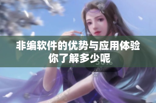 非编软件的优势与应用体验 你了解多少呢