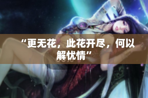 “更无花，此花开尽，何以解忧情”