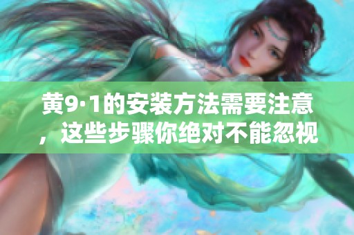 黄9·1的安装方法需要注意，这些步骤你绝对不能忽视