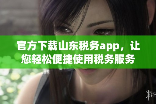 官方下载山东税务app，让您轻松便捷使用税务服务