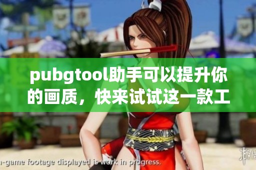 pubgtool助手可以提升你的画质，快来试试这一款工具！