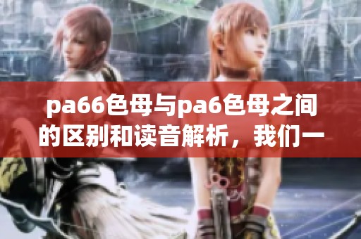 pa66色母与pa6色母之间的区别和读音解析，我们一起来了解一下