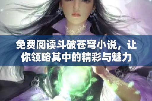 免费阅读斗破苍穹小说，让你领略其中的精彩与魅力