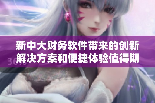 新中大财务软件带来的创新解决方案和便捷体验值得期待