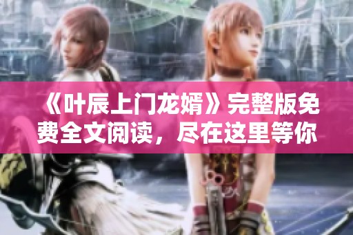 《叶辰上门龙婿》完整版免费全文阅读，尽在这里等你来探索！