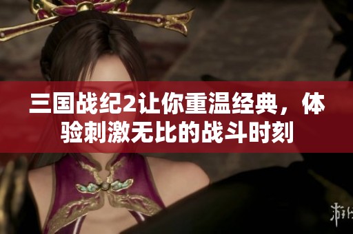 三国战纪2让你重温经典，体验刺激无比的战斗时刻