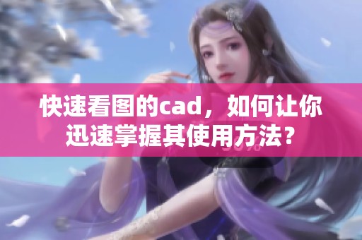 快速看图的cad，如何让你迅速掌握其使用方法？