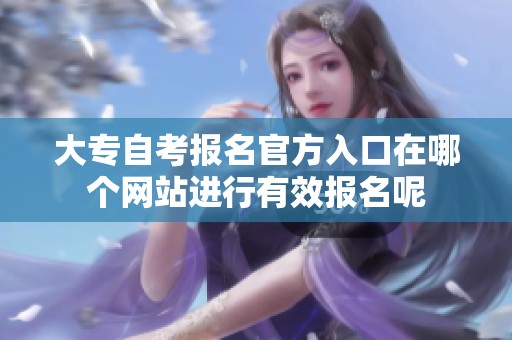 大专自考报名官方入口在哪个网站进行有效报名呢
