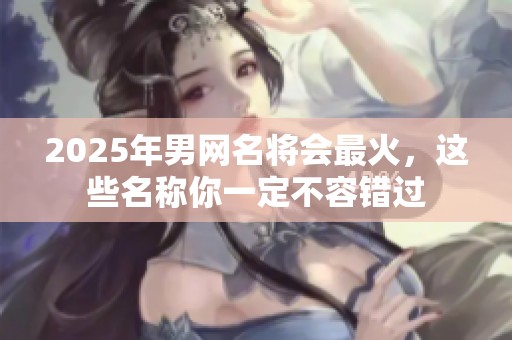 2025年男网名将会最火，这些名称你一定不容错过