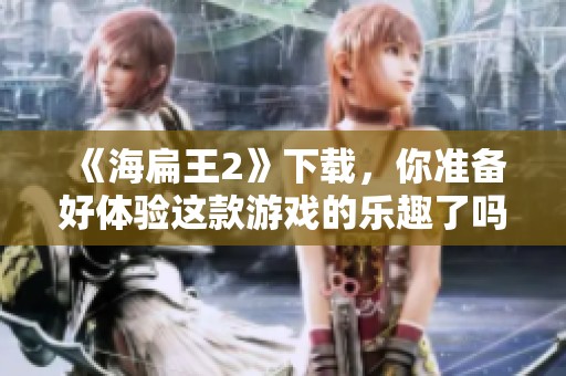 《海扁王2》下载，你准备好体验这款游戏的乐趣了吗